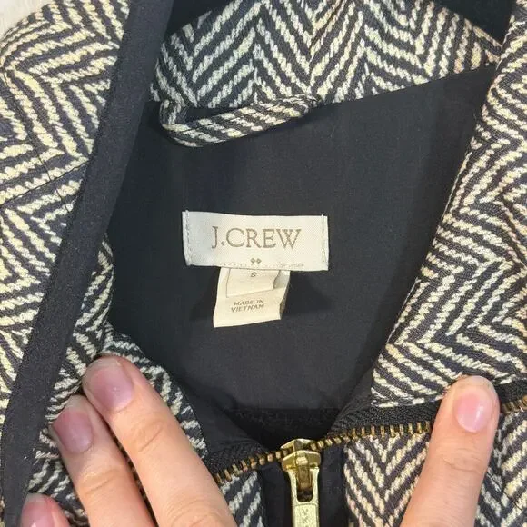 J.Crew Herringbone Quilted Puffer Vest Zip-Up Size Small - Picture 3 of 6